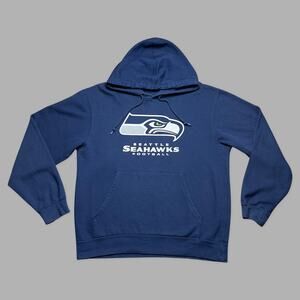 Majestic 2014 Seattle Seahawks Blue Hoodie Mens Size M GUC